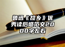 鲁迅《故乡》优秀读后感范文2000字左右