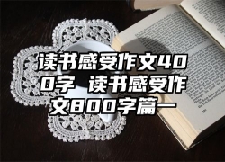 读书感受作文400字 读书感受作文800字篇一