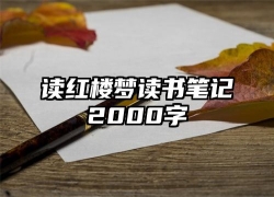 读红楼梦读书笔记2000字