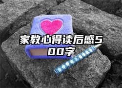 家教心得读后感500字