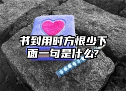 书到用时方恨少下面一句是什么?