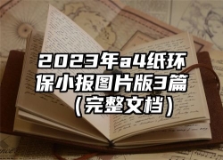 2023年a4纸环保小报图片版3篇（完整文档）