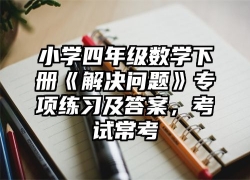 小学四年级数学下册《解决问题》专项练习及答案，考试常考